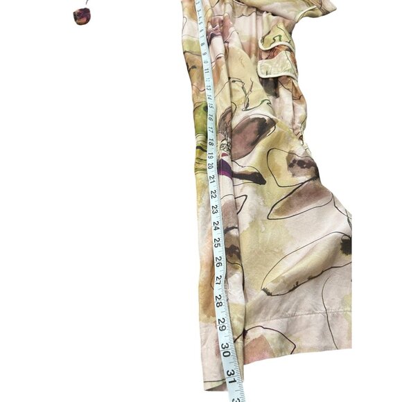 Anthropologie Women's Floral Wide-Leg Pants With Pockets & Lace-Up Detail Size 0 - Picture 6 of 9